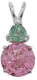 Pink Garnet Mini Radiant Heart™ with Pear Cut Tibetan Green Obsidian