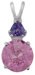 Pink Garnet Mini Radiant Heart™ with Trillion Cut Tanzanite