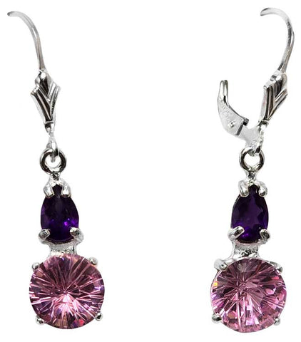 🎁 Pink Garnet Mini Super Nova™ with Amethyst Dangle Earrings (100% off)