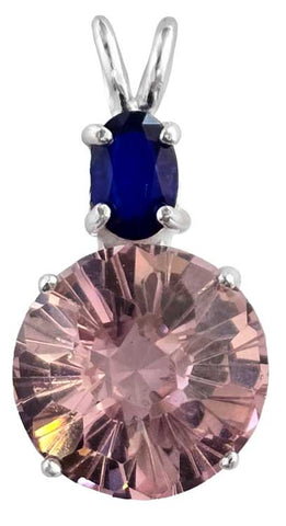 Pink Garnet Super Nova™ with Oval Cut Blue Spinel
