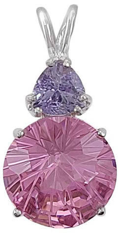 Pink Garnet Super Nova™ with Trillion Cut Tanzanite