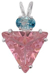 Pink Garnet Small Angelic Star™ with Oval Cut Blue Zircon