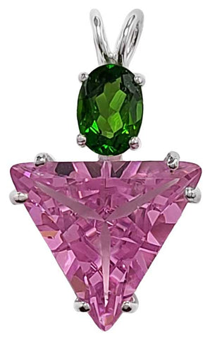 Pink Garnet Small Angelic Star™ with Oval Cut Chrome Diopside