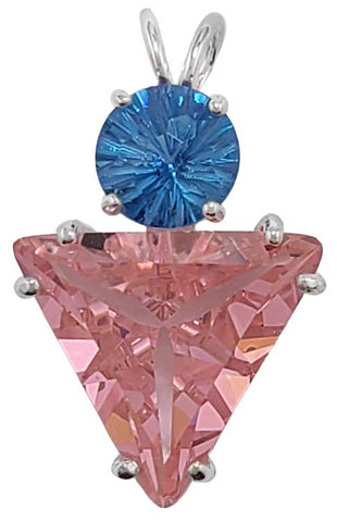 Pink Garnet Small Angelic Star™ with Super Nova Cut Tibetan Blue Obsidian