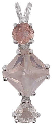 Mini Magic Rhinestone Rose Quartz Mini Magician Stone™ with Pink Tourmaline & Clear Quartz ...