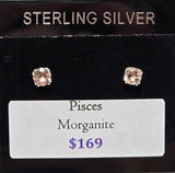 Pisces Morganite Post Earrings