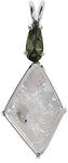 Pollucite with Pear Cut Moldavite