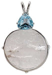 Pollucite with Trillion Cut Blue Topaz