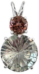 Prasiolite Super Nova™ with Round Cut Pink Tourmaline