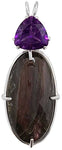 Purple Labradorite with Trillion Cut Amethyst