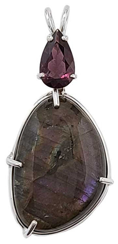 Purple Labradorite with Pear Cut Purple Tourmaline