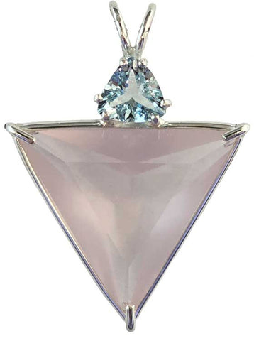 Rose Quartz Angelic Star™ with Trillion Cut Aquamarine