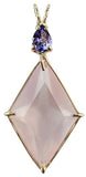 Rose Quartz Ascension Star™ with Pear Cut Tanzanite 14k Gold