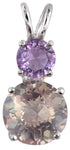 Rose Quartz Mini Radiant Heart™ with Round Cut Ruby Lavender Quartz