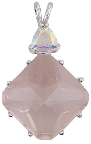 Rose Quartz Regular Magician Stone™ with Trillion Cut Mystic Topaz