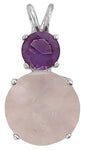 Rose Quartz Super Nova™ with Round Cut Amethyst