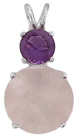 Rose Quartz Super Nova™ with Round Cut Amethyst