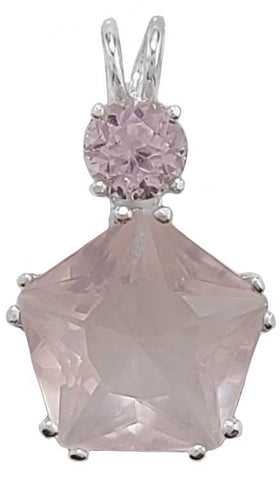 Rose Quartz Star of Venus™ With Round Cut Kunzite