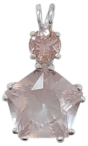 Rose Quartz Star of Venus™ With Round Cut Morganite