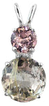 Rutilated Quartz Mini Radiant Heart™ with Round Cut Pink Garnet