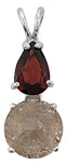Rutilated Quartz Mini Radiant Heart™ with Trillion Cut Garnet