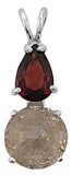 Rutilated Quartz Mini Radiant Heart™ with Trillion Cut Garnet