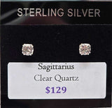Sagittarius Clear Quartz Post Earrings