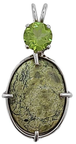 Serpentine with Round Cut Peridot Special 2