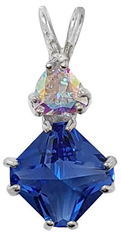Siberian Blue Quartz Mini Magician Stone™ with Trillion Cut Mystic Topaz