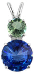 Siberian Blue Quartz Mini Radiant Heart™ with Round Cut Tibetan Green Obsidian
