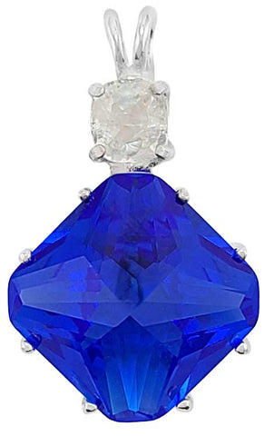 Siberian Blue Quartz Regular Magician Stone™ with Oval Cut Phenacite