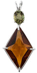 Siberian Gold Quartz Ascension Star™ with Oval Cut Green Tourmaline