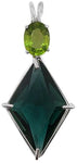 Siberian Green Quartz Ascension Star™ with Oval Cut Peridot