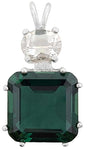 Siberian Green Quartz Earth Heart Crystal™ with Oval Cut White Topaz