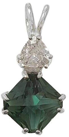 Siberian Green Quartz Mini Magician Stone™ with Trillion Cut Danburite