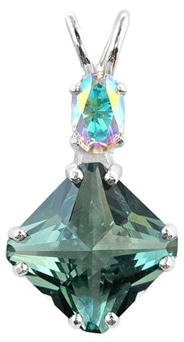 Siberian Green Quartz Mini Magician Stone™ with Oval Cut Mystic Topaz