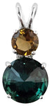 Siberian Green Quartz Mini Radiant Heart™ with Round Cut Citrine