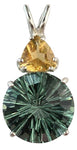 Siberian Green Quartz Super Nova™ With Trillion Cut Golden Beryl