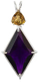 Siberian Purple Quartz Ascension Star™ with Trillion Cut Citrine