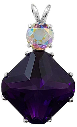Siberian Purple Quartz Regular Magician Stone™ with Round Cut Mystic Topaz