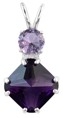 Siberian Purple Quartz Mini Magician Stone™ with Round Cut Ruby Lavender Quartz