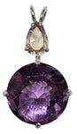 Amethyst Radiant Heart Crystal™ with Pear Cut Morganite