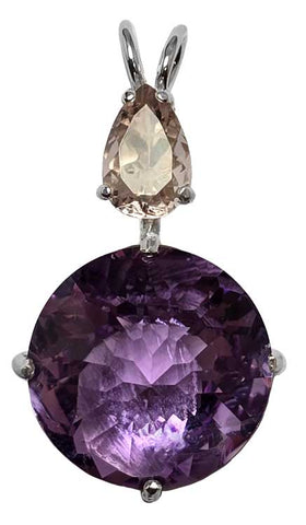 Amethyst Radiant Heart Crystal™ with Pear Cut Morganite