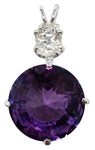 Siberian Purple Quartz Radiant Heart Crystal™ with Cushion Cut Phenacite