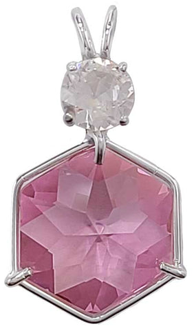 Pink Garnet Small Flower of Life™ with Round Cut Danburite