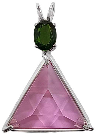 Pink Garnet Small Star of David™ with Oval Cut Chrome Diopside