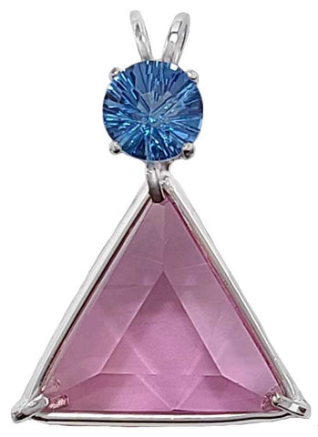Pink Garnet Small Star of David™ with Super Nova Cut Tibetan Blue Obsidian