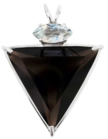 Smokey Quartz Angelic Star™ with Marquise Cut Aquamarine