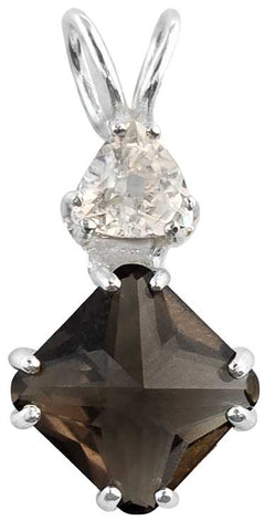 Smokey Quartz Mini Magician Stone™ with Trillion Cut Danburite