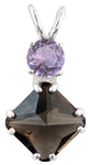 Smokey Quartz Mini Magician Stone™ with Round Cut Ruby Lavender Quartz